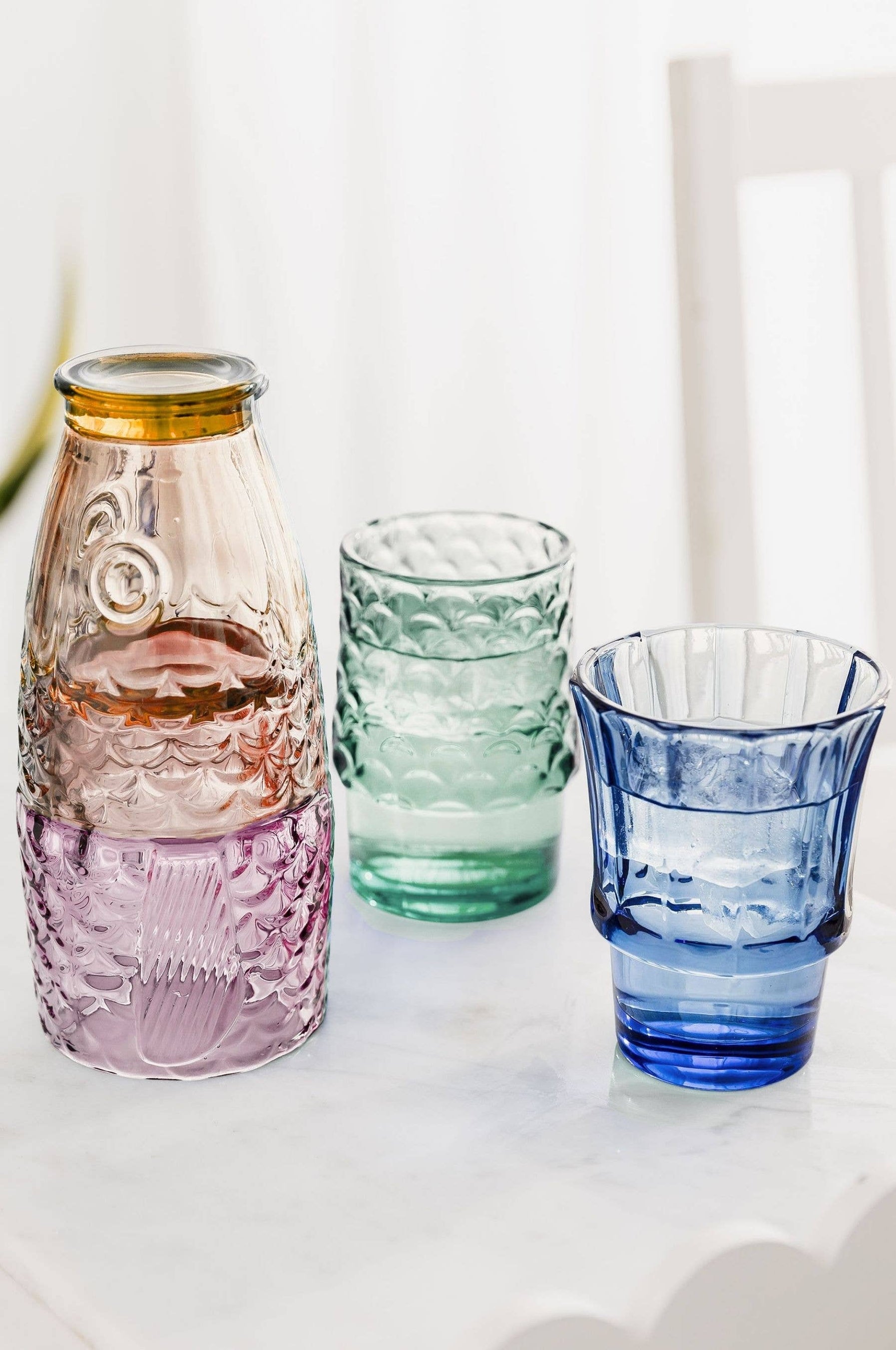 Fish Stacking Drinking Glass - Set of 4 - Rainbow– Gatley